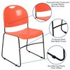 Flash Furniture Orange Plastic Stack Chair, PK5 5-RUT-188-OR-GG